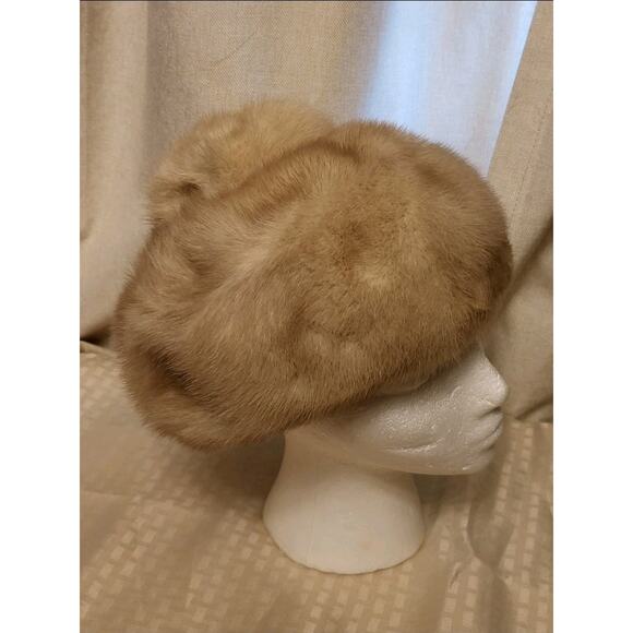 Vintage Mink Fur Hat Brown 22 in Circumference Classic Winter Wear - Picture 5 of 8